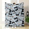 The Pattern Consists of Scattered Black and White Gaming Controllers On Blue. for All Seasons Blanket Lunch Break Throw Gift