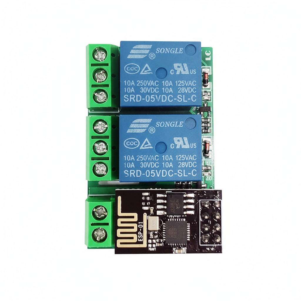 

ESP8266 ESP-01/01S Двоканальний модуль WiFi-реле 10*10*2 білий