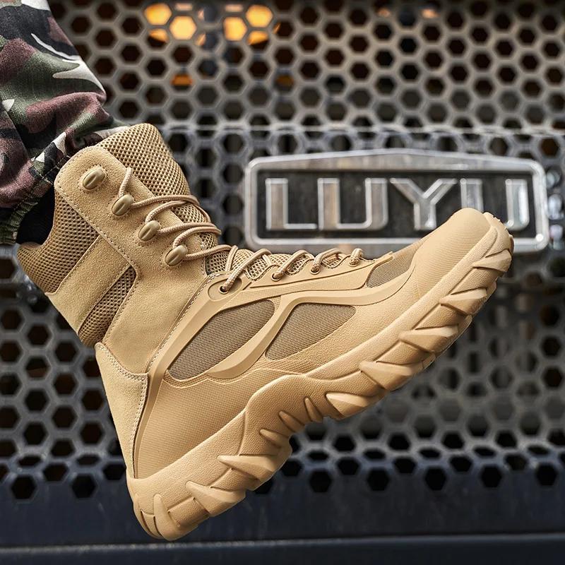 Men's Boots Winter Ankle Boots for Men Desert Hiking Outdoor Platform Original Trekking Shoes Waterproof Non-slip Masculino Bota