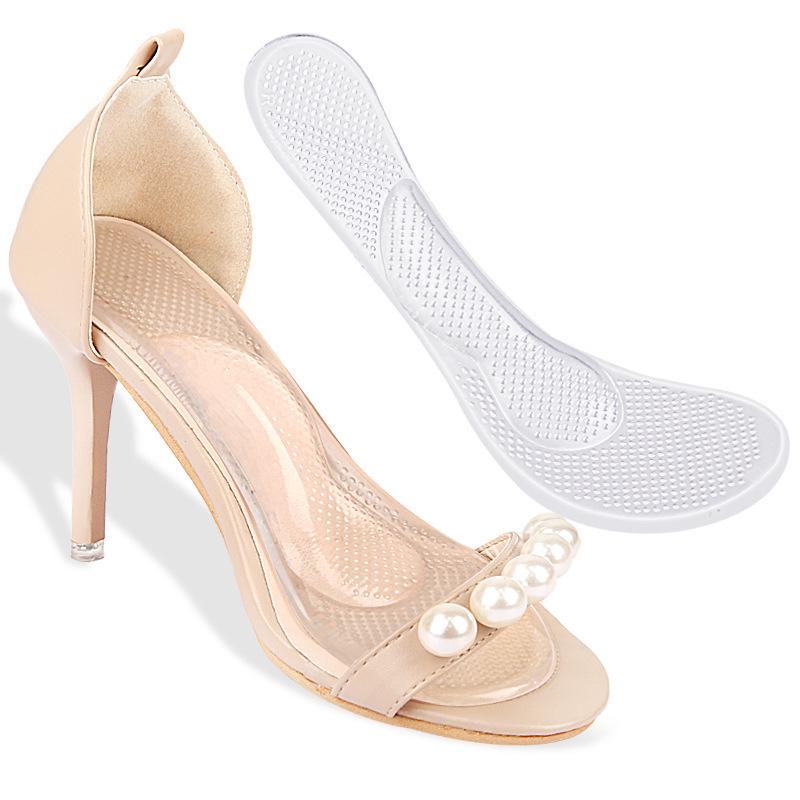 Long Gel Invisible High Heel Half-Size Insoles for Women, Flat Feet Sandal Insoles for Arch Support and Massage, Seven-Point Design