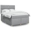 VidaXL Slat Bed Base with Mattress Light Grey 140x200cm Fabric 3293610