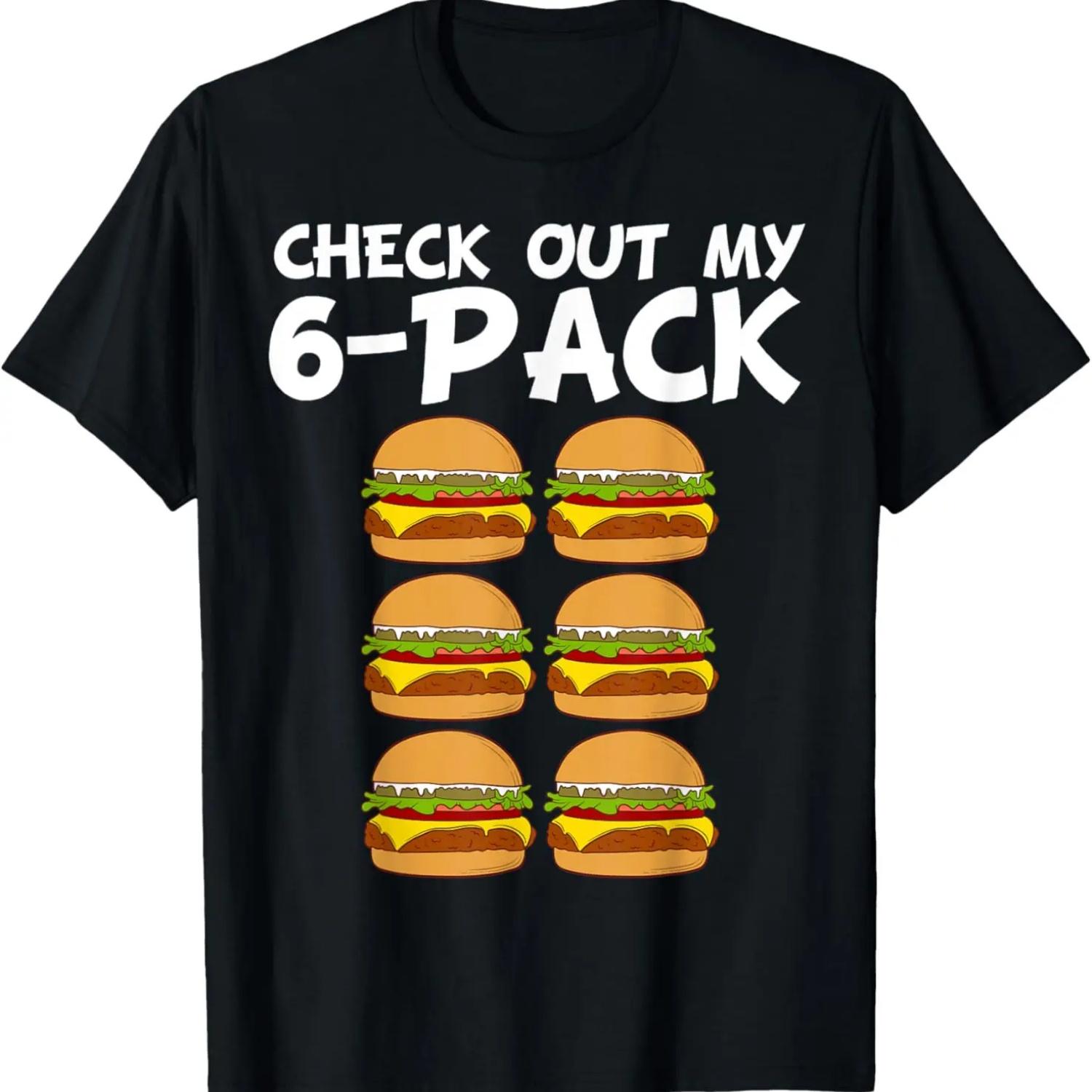 

Cute Check Out My Six Pack Hamburger Abs T-Shirt XXXXXL чорний
