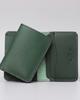 Matt Folding Full Grain Leather Business Card Holder Green