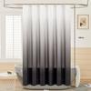 Rideau de douche anti-moisissure 200x200 cm noir dégradé en polyester - imperméable avec 12 crochets