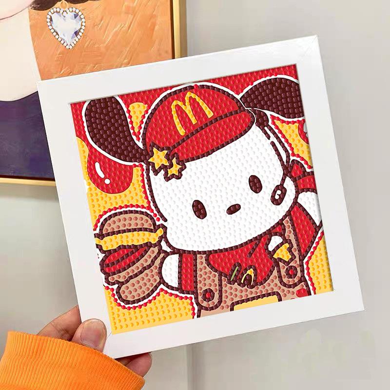 Sanrio Cartoon Pacha Dog Crystal Diamond Painting 5D DIY Cross Embroidery Kit with Frame Decoration Children's Birthday Gift