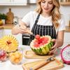 Doppelseitiger Obstlöffel und Melonenlöffel aus Edelstahl mit Holzgriff Küchenwerkzeug zum Ausstechen und Teilen von Früchten