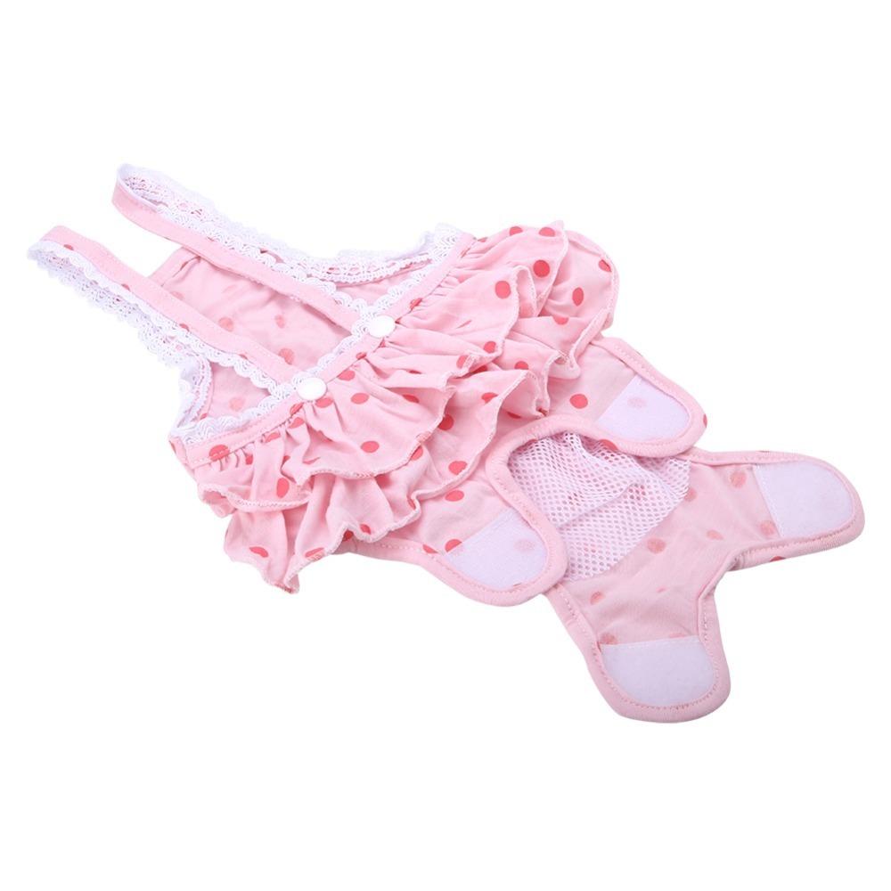 Polka Dot Pet Period Pants Absorbent Polka Dot Dog Skirt Female Dog Underwear  Menstrual Period S