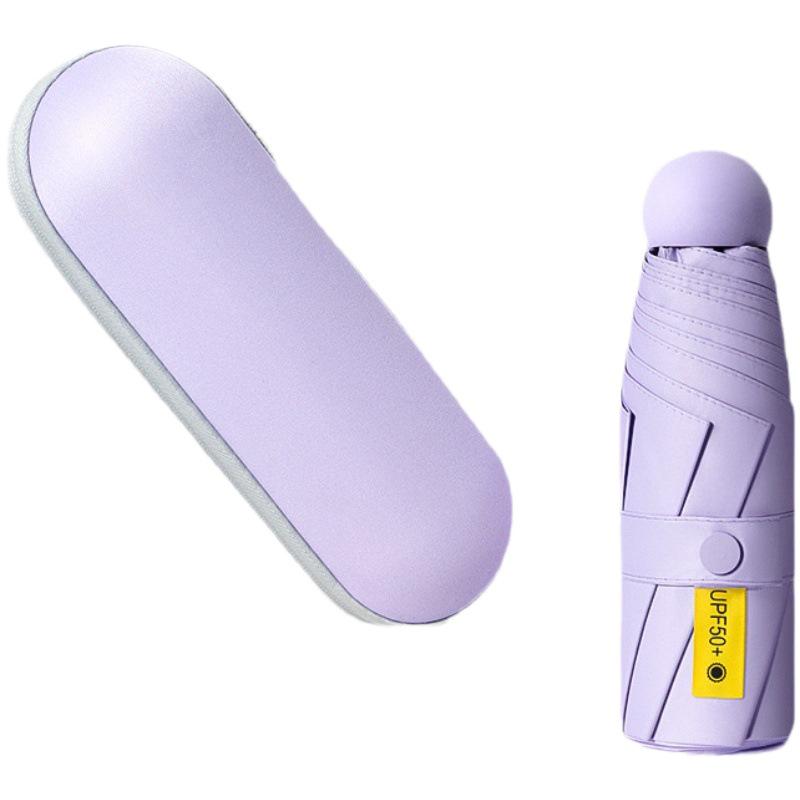 Portable Women's Sun Protection Umbrella - Mini Black Capsule Design