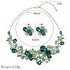 Bauhinia Flower Crystal Jewelry Set Multicolor Earrings Necklace Wedding Women Accessory