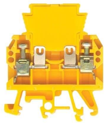 ZUG-/B Threaded Rail Connector with Fuse Insert, Yellow