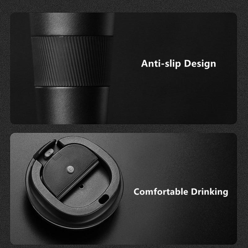 Stainless Steel Coffee Cup Double Layer Vacuum Insulation Cup Office Mug Outdoor Portable Car Water Cups Fashion Mug