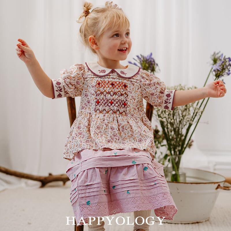 Летняя блузка в цветочек Happyology для девочек с резинкой 125
