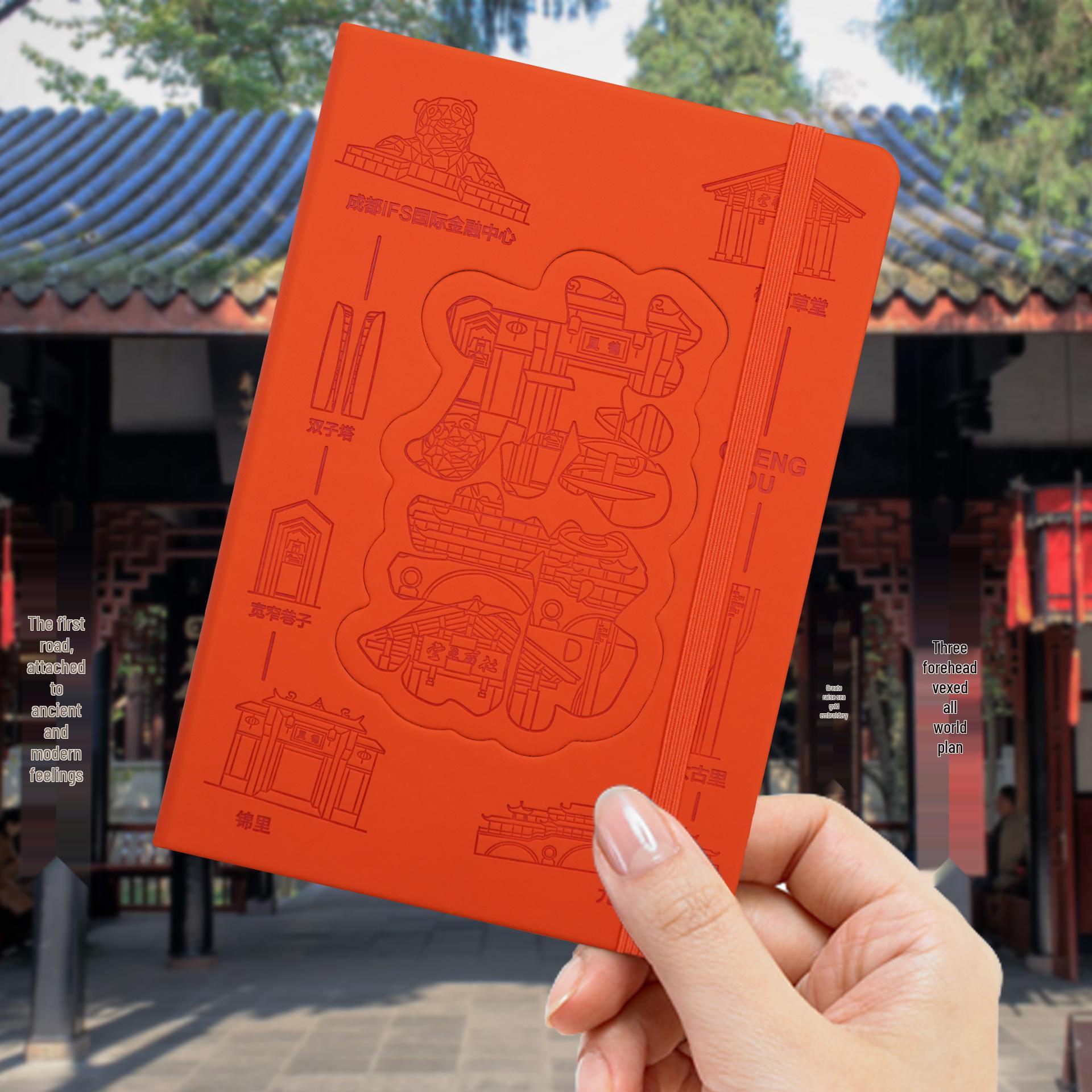 Chengdu Tourism Custom Faux Leather Hardcover Journal with Stamp Collection A5