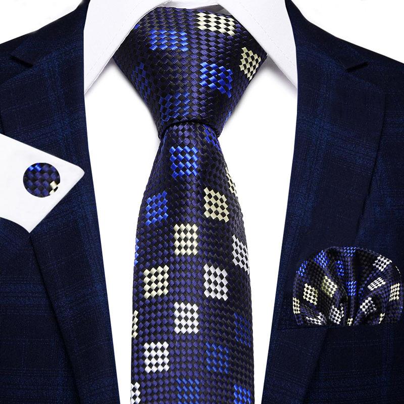 Men'S Business Tie Set, Tie Bow Tie Pocket Towel Cufflinks 3-Piece Set