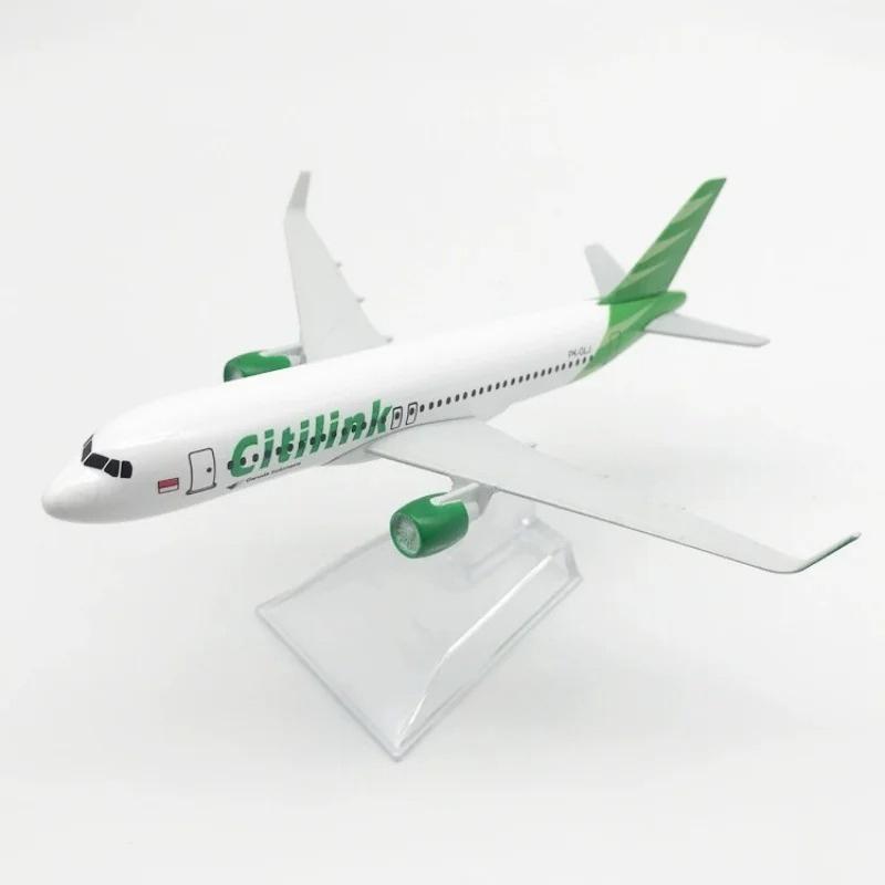 Display Boutique Decoration 16CM Indonesia Citilink Airways A320 Airplane Model Diecast Metal 1/400 Scale Planes Toy for Childre
