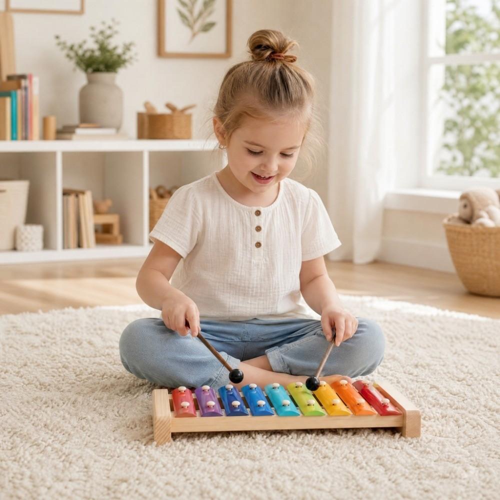 2Pcs/Set Wooden Handle Tongue Drum Sticks Silicone Drumstick Wooden Drum Hammer Musical Instrument