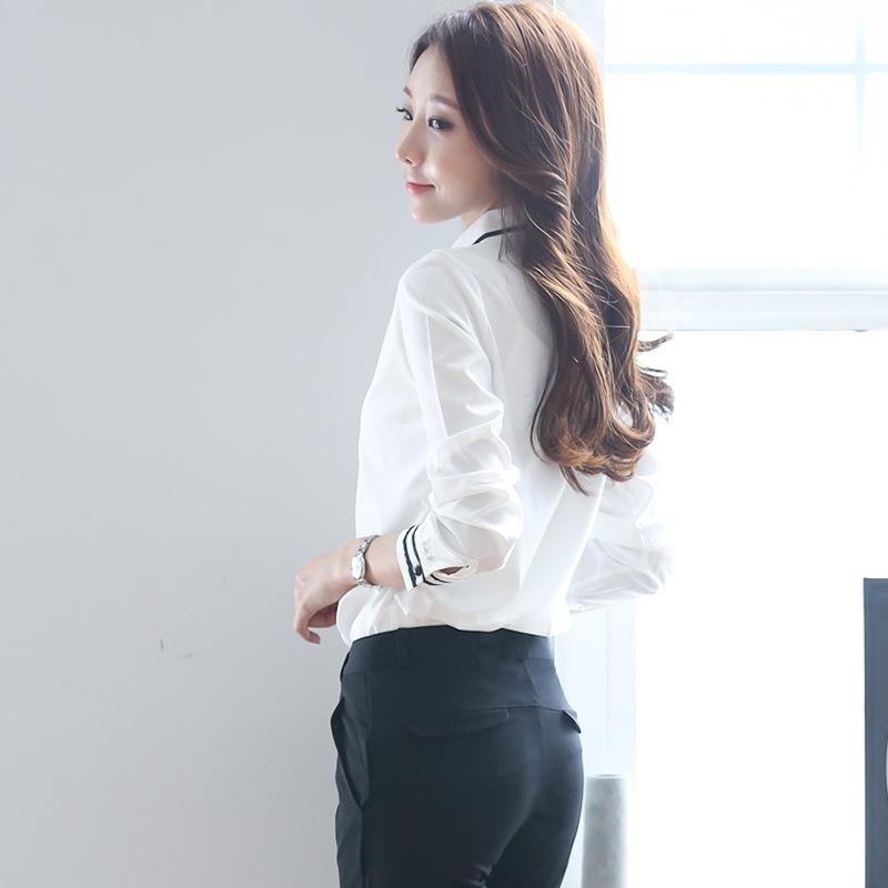 Versatile Korean Style Women's Chiffon Long-Sleeve Casual Loose Plus Size Shirt for Spring/Summer Fashion