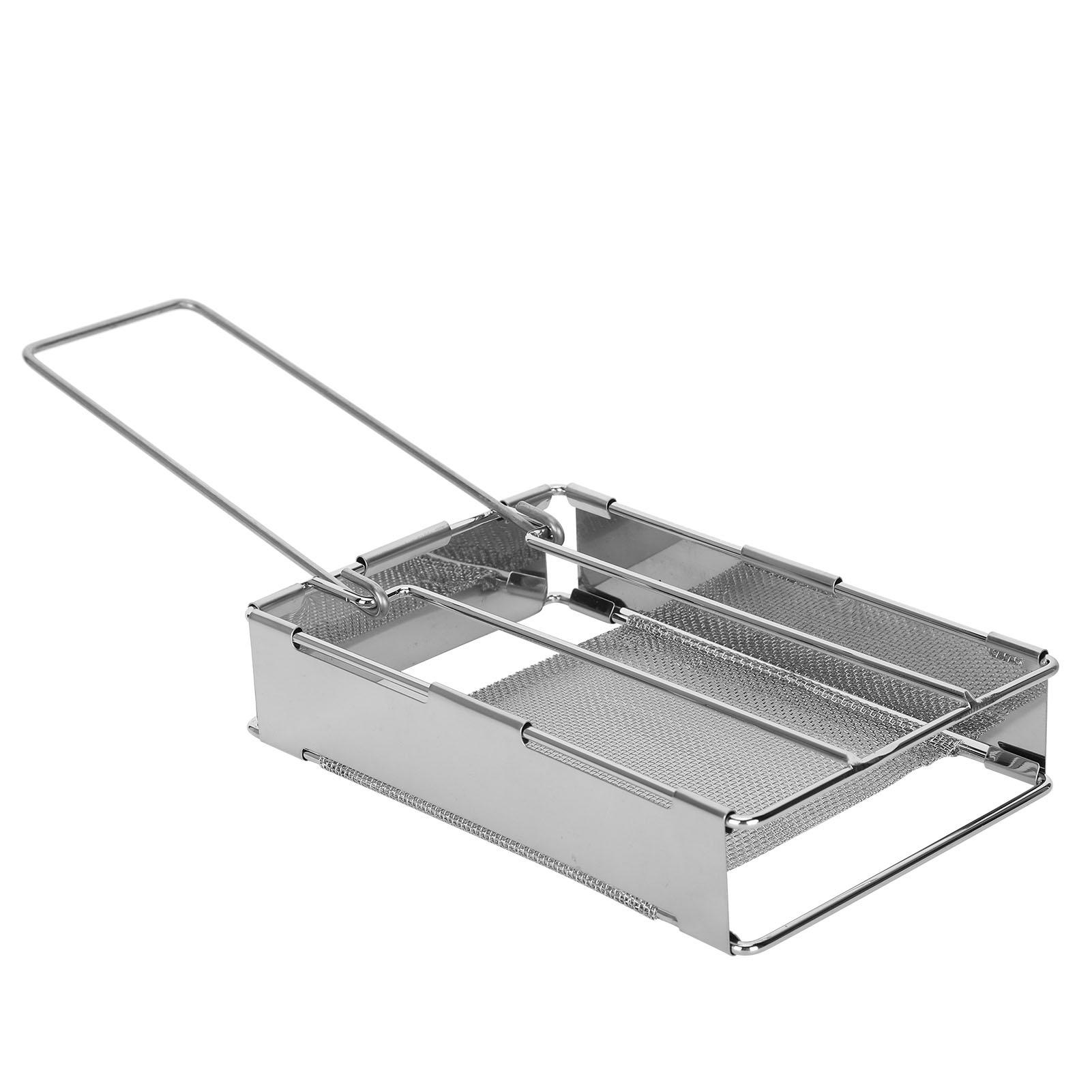 

Stainless Steel Foldable Toaster Rack Handheld Portable Outdoor Picnic Toast Rack Tray