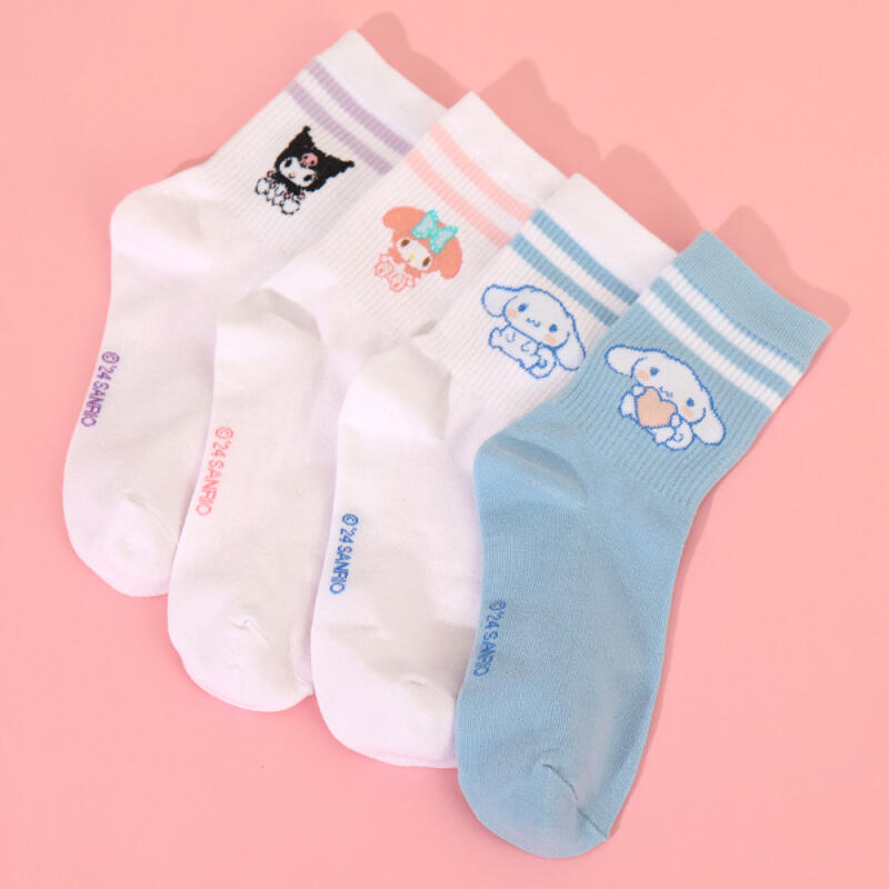 Sanrio Characters Mixed Medium Socks 4-Pair Set