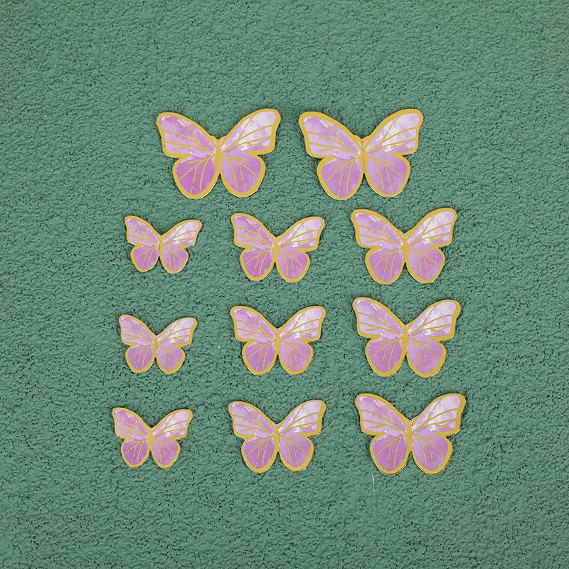

Cake Decoration Bronzing Butterfly Insert 11pcs/Set Paper Pink Purple Butterfly Baking Dessert Table Dress Up Birthday Decor 1set фиолетовый