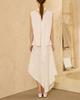 Wave Seoul Diagonal Asymmetrical Midi Skirt White