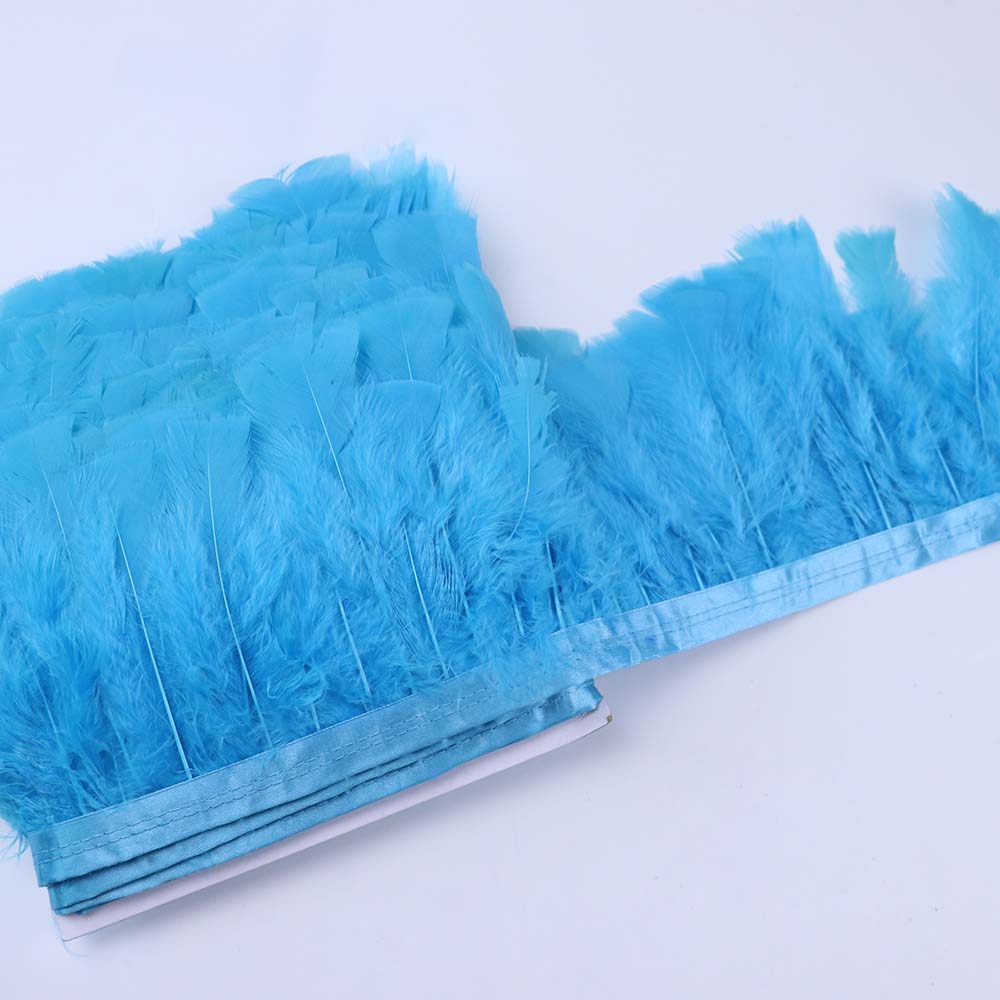 10-15cm Green Turkey Feather Trim Ribbon Fringe For Crafts Wedding Dress Decor Sewing Accessories Plumas 1Meter Long