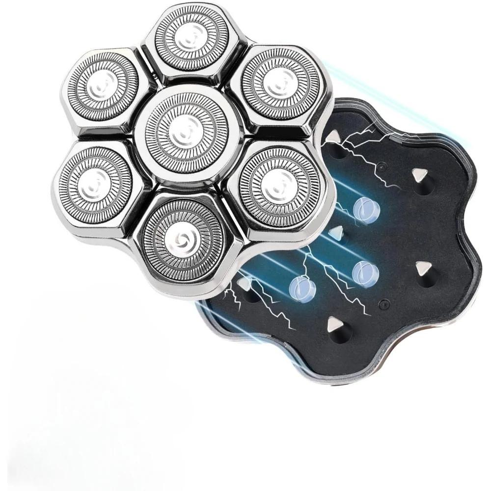 Сменная режущая головка для электробритвы для мужчин, триммер для бороды, для влажного и сухого бритья, 7D плавающая режущая головка, бритва, головка для бороды