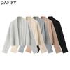 Women's Fashion Casual Solid Color Print Autumn Winter Long Sleeve POLO Neck Jackets & Coats