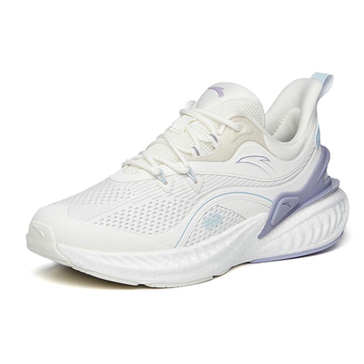 Anta Martian Foam Running Collection Breathable Low top Running Shoes Women's Ivory White Purple 122215570R-3