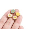 5Pcs Stainless Steel Enamel Sun Flower Beads for DIY Jewelry Making Bracelets Children Charms Necklace Earrings Supplies