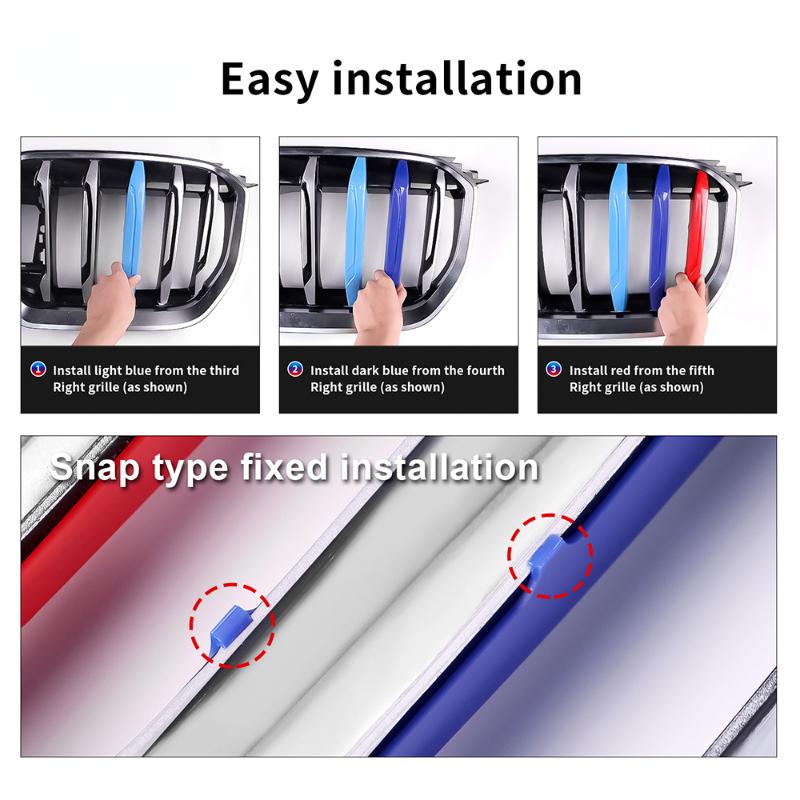 For BMW X1 U11  ABS Car Front Grille Stripes Covers Grid Strips Clips Trim Cover Car Accessories