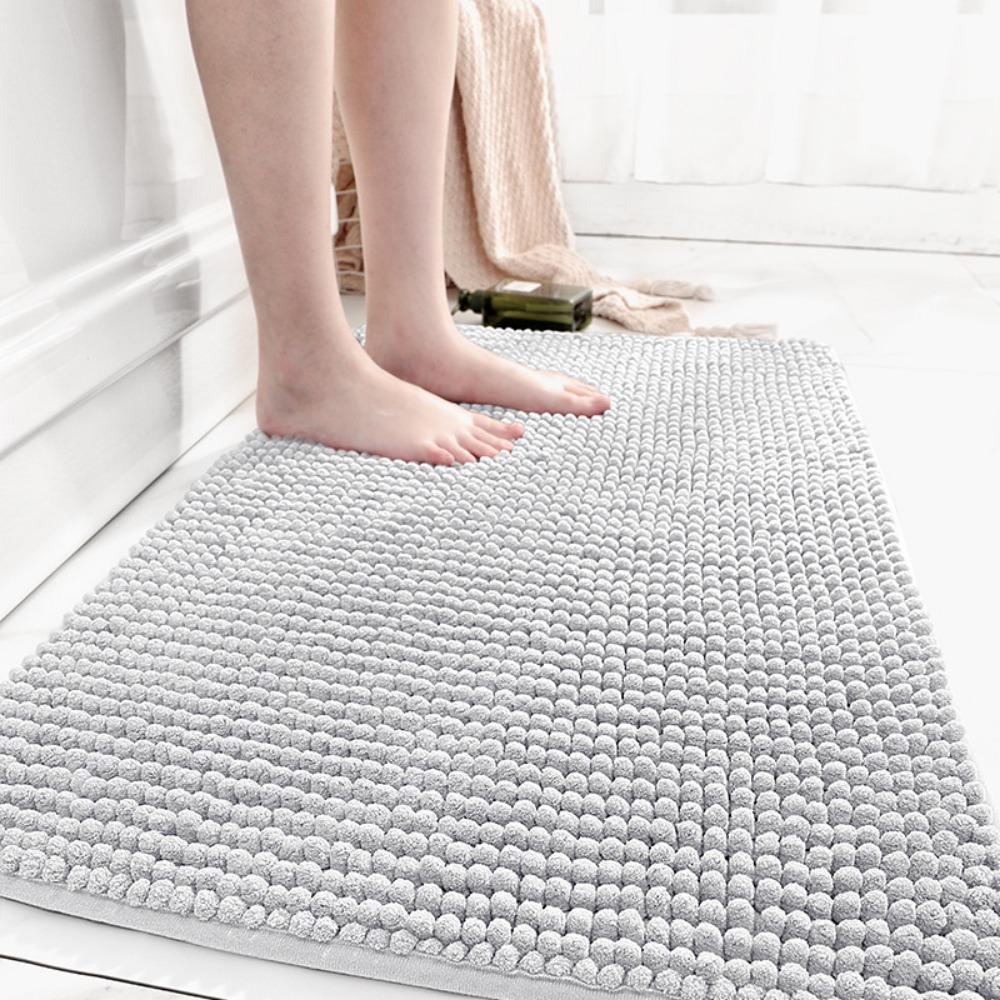 Thickened Chenille Foot Mats Bathroom Floor Strong Water Absorption Simple Household Toilet Door Non-slip Mats