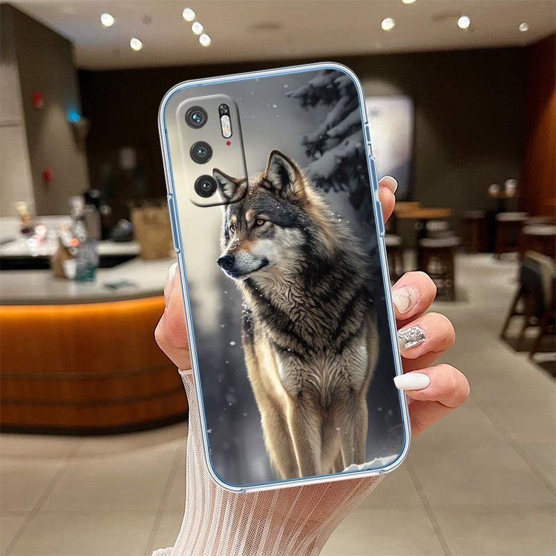 UP6 Transparentes Handyhülle mit Wolf-Motiv für Samsung Galaxy A04 A04S A14 A23 A34 A54 M23 M33 M52 M53