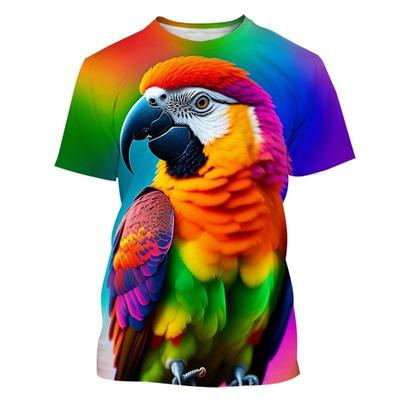 Parrot 3d Printed T-Shirt Men's Woemen's Fashion Casual Cool T-Shirt Funny Summer Short Sleeve Tops New Unisex Kids T Shirt