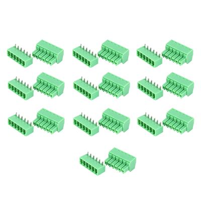10 Pairs 6-Pin Screw Terminal Block 15EDG 3.81mm Pitch Male Female Pluggable Terminals