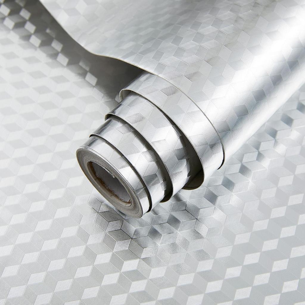 Foil Paper Kitchen Oil-Proof Film Stove Waterproof Moisture-Proof Self-Adhesive Wallpaper Countertop Cabinet Renovation Tile Sticker