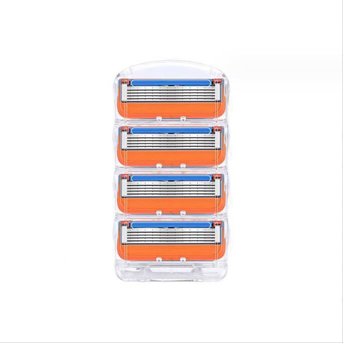 5-Blade Manual Razor with Universal Cartridge - Orange and Blue