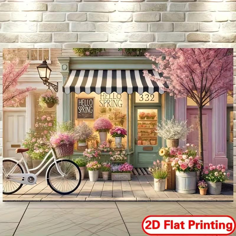 2D Pink Cherry Blossom Street Photography Background 47.2x31.5inch/120*80cm