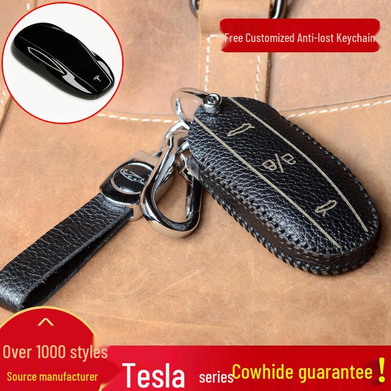 Tesla Model 3/Y/X Remote Control Key Protector Cowhide Cover