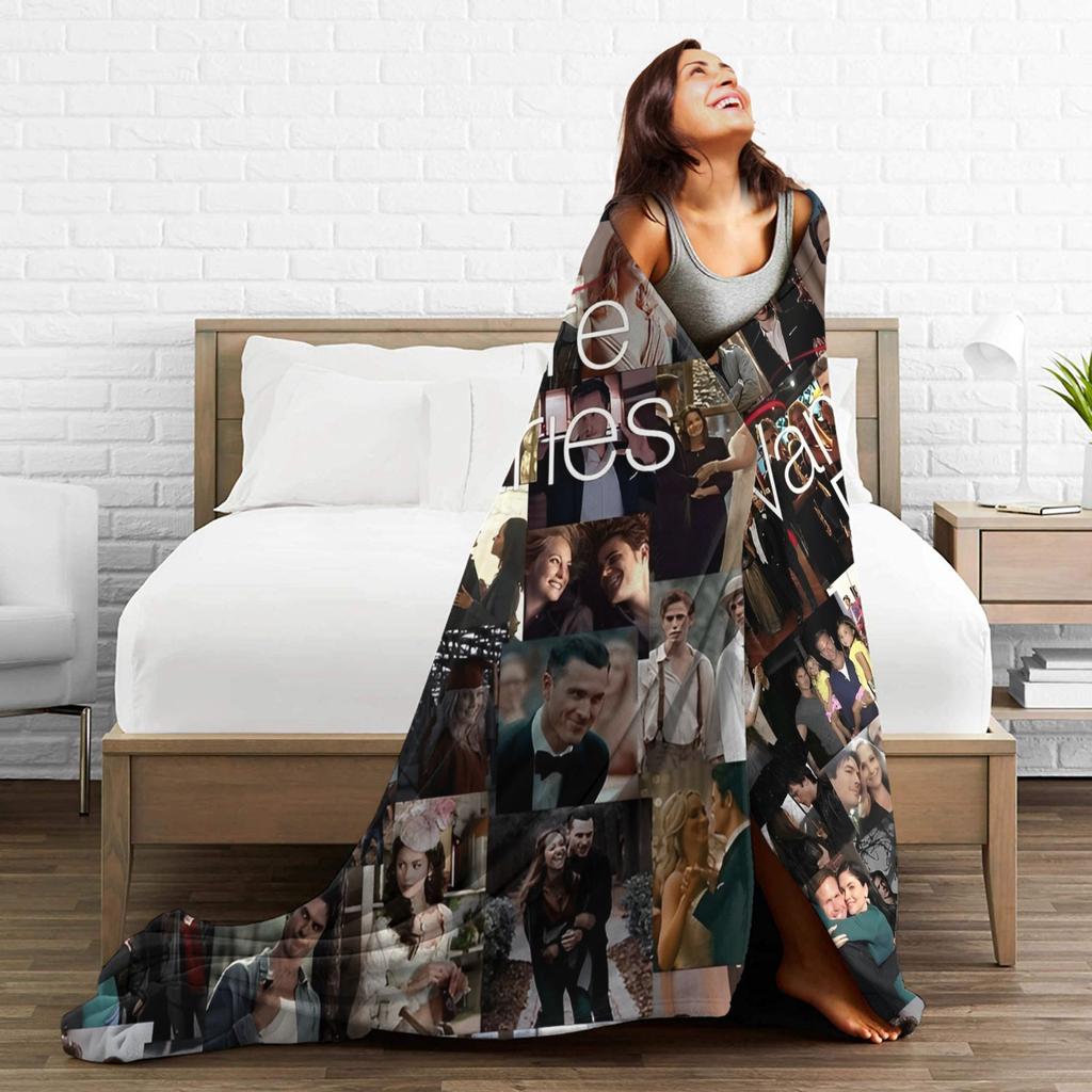 Coperte Morbide Campeggio The Vampire Diaries Damon salvatore Coperta da Divano Flanella Copriletto Per Soggiorno Divertente Copridivano Letto