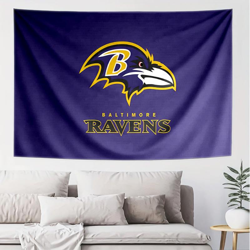 Baltimore Ravens Pattern Tapestry Wall Hanging Boho Aesthetic Wall Blanket For Bedroom Living Room Dorm Home Wall Decor 1013235