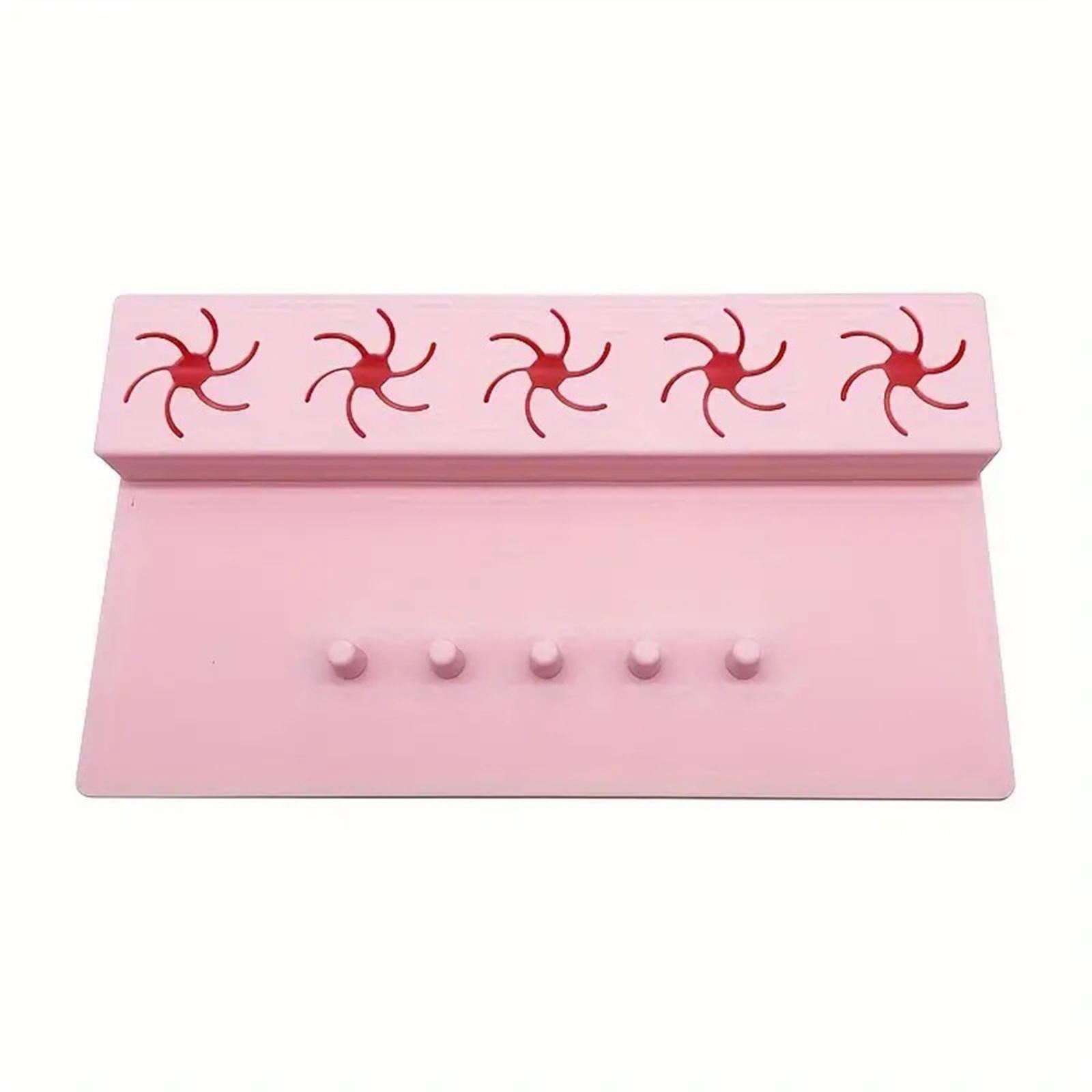 

1 шт. Женский силиконовый держатель-подставка для бутылочек лака для ногтей, аксессуар для маникюра для ежедневного нейл-арта One Size розовый