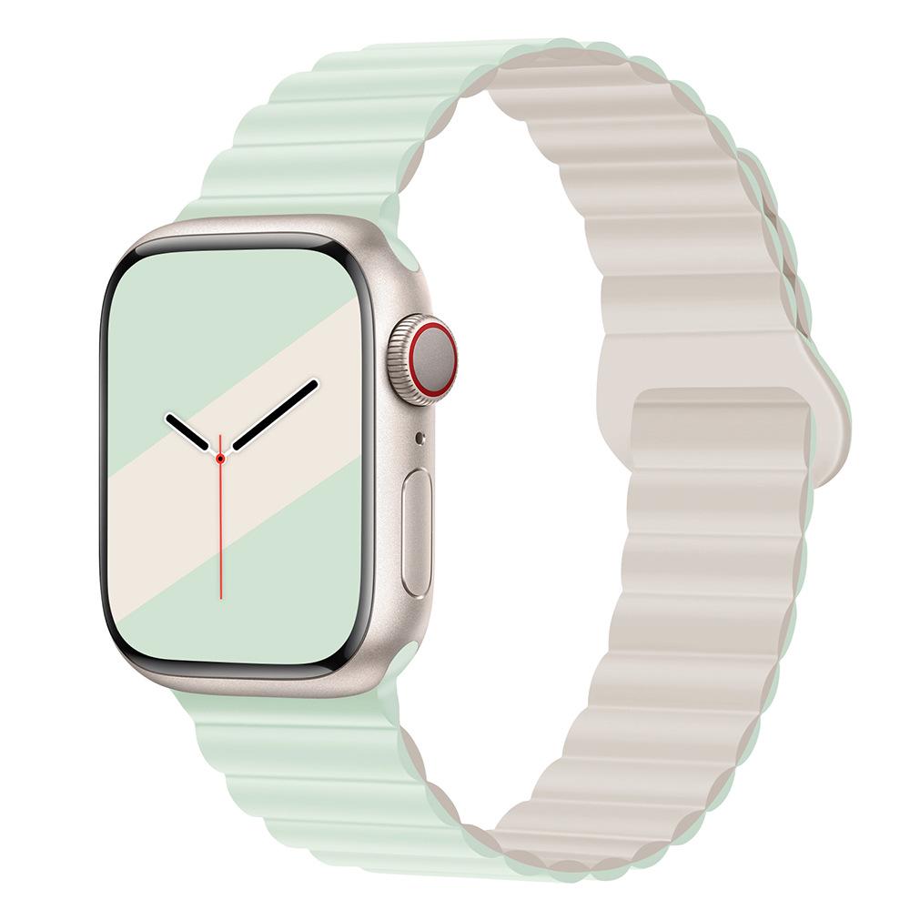 Pale Mint Magnetic Woven Silicone Band for Apple Watch Series 1-10