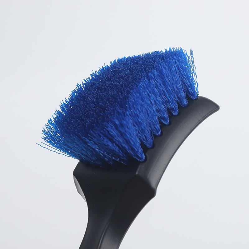 Customized Logo Auto PP Bristle Wheel Cleaning Brush with Handle Car Wheel Tire Rim Scrubbing Brush Car Wash Cleaning Tool