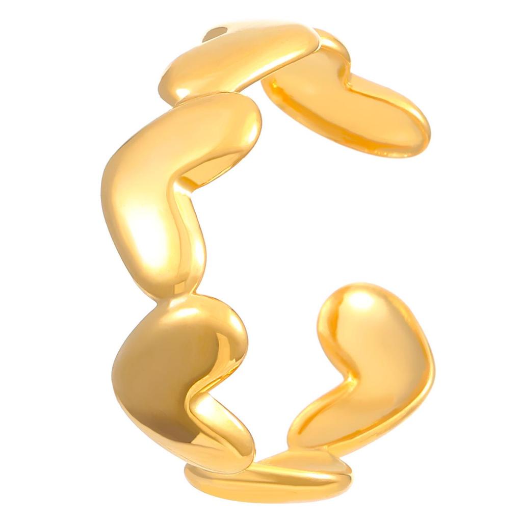 High-End Edelstahl Blumen- & Seestern Offener Ring für Damen