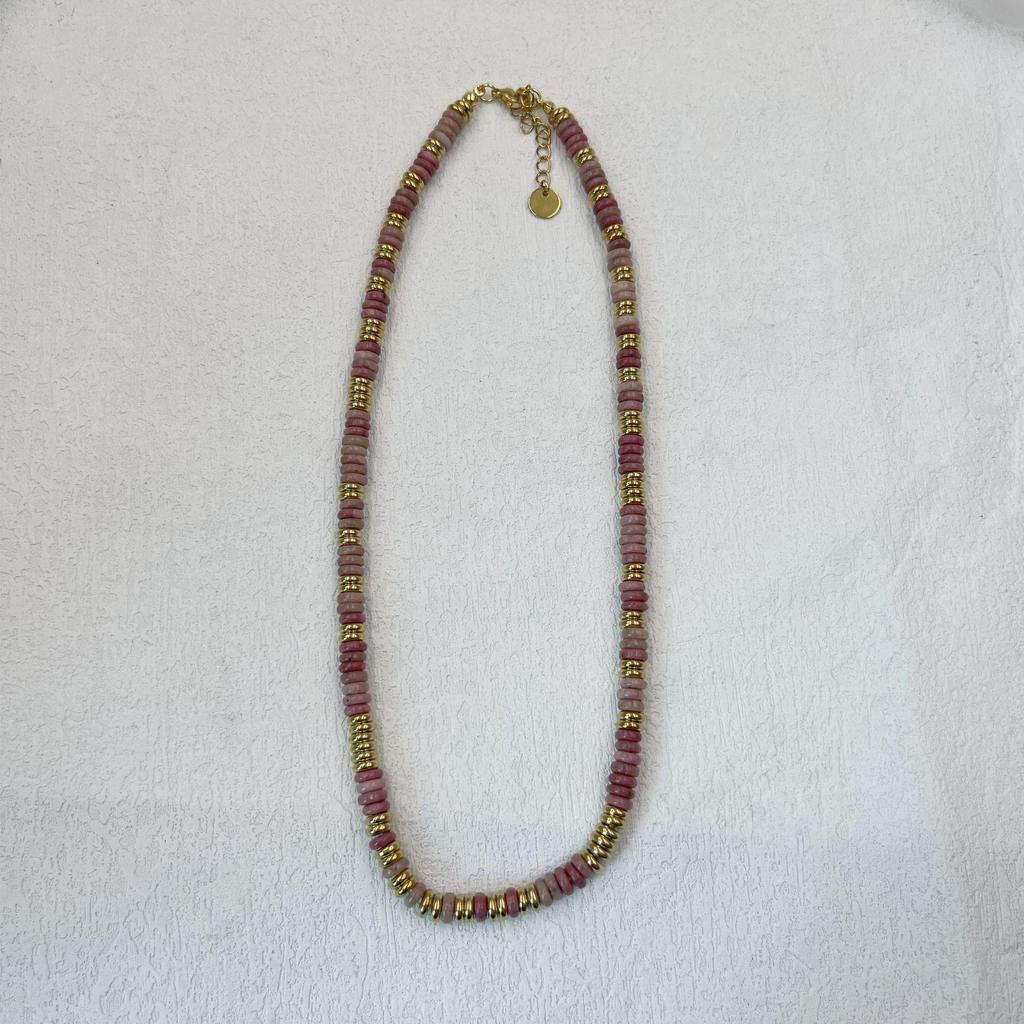 Colorful Semi-Precious Stone Beaded Necklace - Handmade Vintage Clavicle Chain with Optional Multi-Color Design