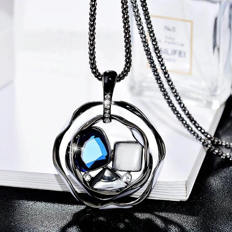 Długie naszyjniki i wisiorki dla kobiet Maxi Collier Femme Geometryczny łańcuszek Modny naszyjnik Oświadczenie Colar Akcesoria Biżuteria 2024