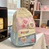 Schoolbag, Japanese-style schoolbag for women, INS style, simple color-blocking, elementary school school pain bag, trendy, fashionable, sweet