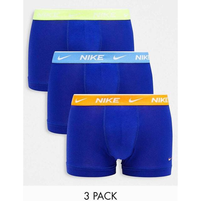 

Набор из трех хлопковых эластичных плавок Nike Dri-Fit синего цвета