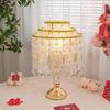 Table Lamp Crystal Glass Bedside Lamp Home Table Lamp Lampshade with Round Stand Elegant Modern for Bedroom Living Room Decor